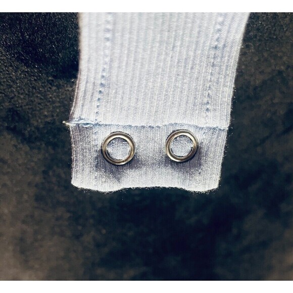 REORIA Women's Casual Mock Turtleneck Short Sleeve Ribbed Bodysuit size L - Picture 6 of 9